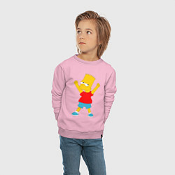 Свитшот хлопковый детский Барт Симпсон, цвет: светло-розовый — фото 2