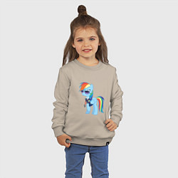 Свитшот хлопковый детский Pony - Rainbow Dash, цвет: миндальный — фото 2