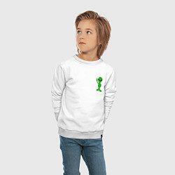 Свитшот хлопковый детский Инопланетянин зеленый, цвет: белый — фото 2