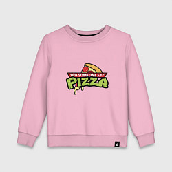 Свитшот хлопковый детский Say Pizza, цвет: светло-розовый
