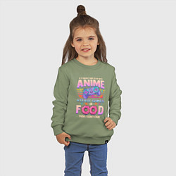 Свитшот хлопковый детский Anime Video Games Or Food, цвет: авокадо — фото 2