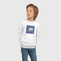 Свитшот хлопковый детский Одуванчик на фоне неба, цвет: белый — фото 2