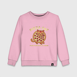 Свитшот хлопковый детский Pizza Cat, цвет: светло-розовый