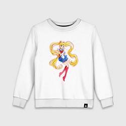 Свитшот хлопковый детский Sailor Moon Kawaii, цвет: белый
