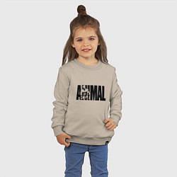 Свитшот хлопковый детский ANIMAL ЭНИМАЛ, цвет: миндальный — фото 2