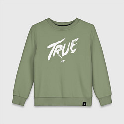 Свитшот хлопковый детский TRUE AVICII, цвет: авокадо
