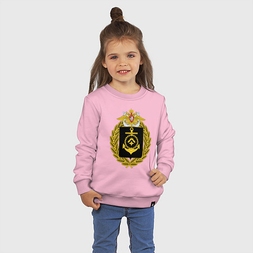 Детский свитшот СЕВЕРНЫЙ ФЛОТ ВМФ РОССИИ / Светло-розовый – фото 3