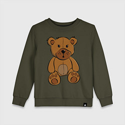 Свитшот хлопковый детский Плюшевый медведь, цвет: хаки
