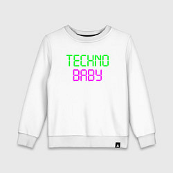 Свитшот хлопковый детский Techno baby, цвет: белый