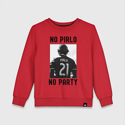 Свитшот хлопковый детский No Pirlo no party, цвет: красный