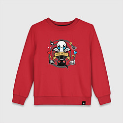 Свитшот хлопковый детский THE BINDING OF ISAAC WHO AM I, цвет: красный