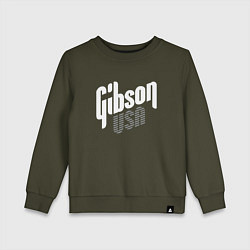 Свитшот хлопковый детский GIBSON USA, цвет: хаки