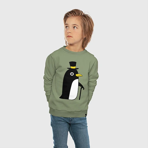 Детский свитшот Пингвин в шляпе / Авокадо – фото 4