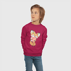 Свитшот хлопковый детский Лисица с сердечком, цвет: маджента — фото 2