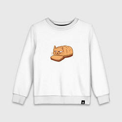 Свитшот хлопковый детский Кот хлеб - Bread Cat, цвет: белый
