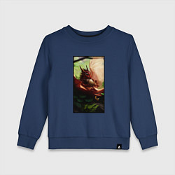 Свитшот хлопковый детский Дракоша, цвет: тёмно-синий