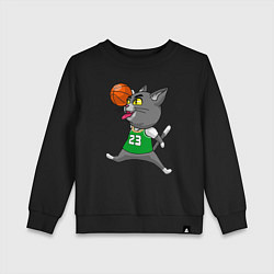 Свитшот хлопковый детский Jordan Cat, цвет: черный