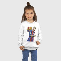 Свитшот хлопковый детский Лионель Месси Барселона Аргентинаа, цвет: белый — фото 2