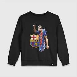 Свитшот хлопковый детский Lionel Messi Barcelona Argentina!, цвет: черный