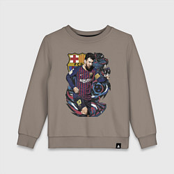 Свитшот хлопковый детский Messi Barcelona Argentina Striker, цвет: утренний латте