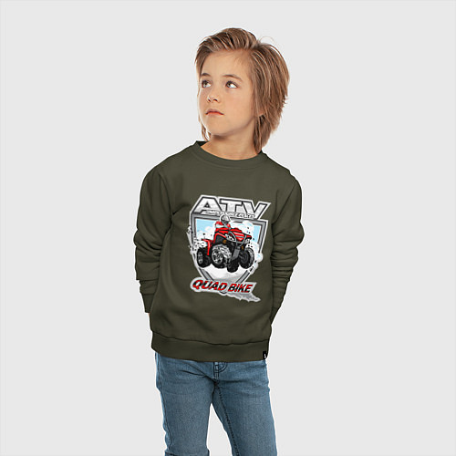 Детский свитшот Квадроцикл / Хаки – фото 4