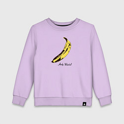 Свитшот хлопковый детский Банан, Энди Уорхол, цвет: лаванда