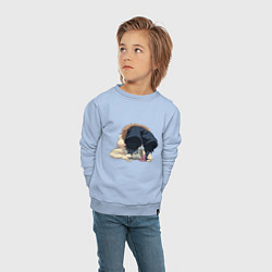 Свитшот хлопковый детский Клинок, рассекающий демонов, цвет: мягкое небо — фото 2