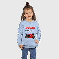 Свитшот хлопковый детский DUCATI ДУКАТИ MOTOSPORT, цвет: мягкое небо — фото 2
