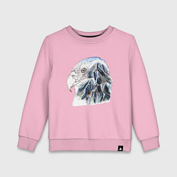 Свитшот хлопковый детский Орел и горы, цвет: светло-розовый