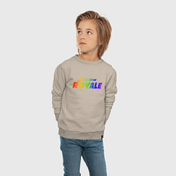 Свитшот хлопковый детский Rainbow Royale, цвет: миндальный — фото 2