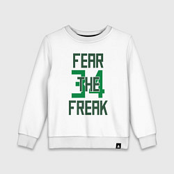 Свитшот хлопковый детский Fear The Freak 34, цвет: белый