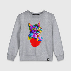 Детский свитшот РАДУЖНЫЙ КОТИК RAINBOW KITTY