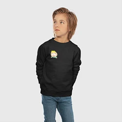 Свитшот хлопковый детский Баттерс в кармане, цвет: черный — фото 2