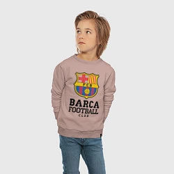 Свитшот хлопковый детский Barcelona Football Club, цвет: пыльно-розовый — фото 2