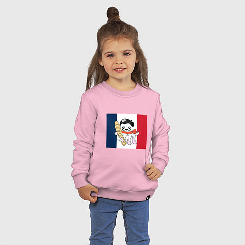 Детский свитшот Осьминог француз / Светло-розовый – фото 3