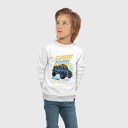 Свитшот хлопковый детский Авто внедорожник, цвет: белый — фото 2