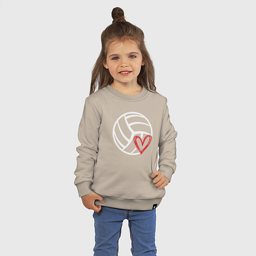 Детский свитшот Love Volleyball / Миндальный – фото 3