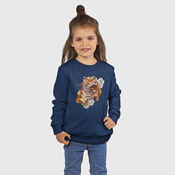 Свитшот хлопковый детский Год тигра, цвет: тёмно-синий — фото 2