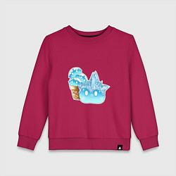 Свитшот хлопковый детский Мороженко-слайм, цвет: маджента