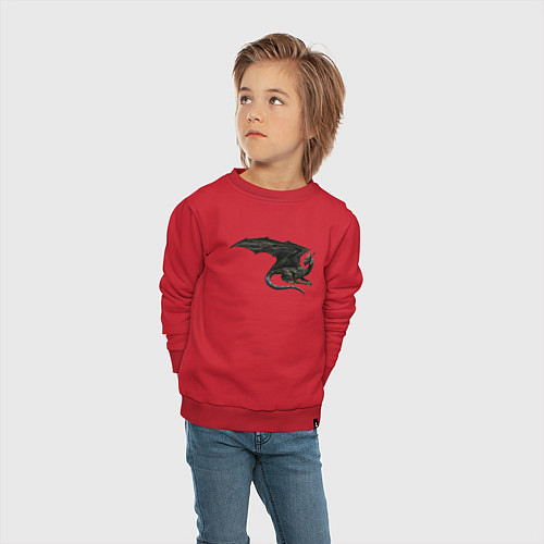 Детский свитшот Черный дракон / Красный – фото 4
