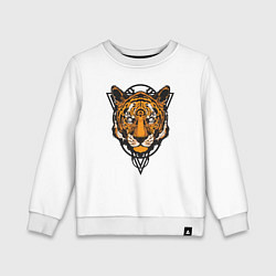 Свитшот хлопковый детский Tiger Style, цвет: белый