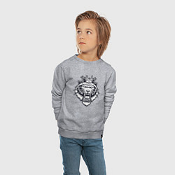 Свитшот хлопковый детский King Tiger, цвет: меланж — фото 2