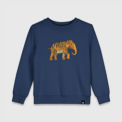 Свитшот хлопковый детский Тигровый слон, цвет: тёмно-синий