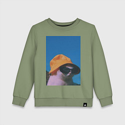 Детский свитшот Котик в шляпе и очках