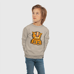 Свитшот хлопковый детский Funny Tiger, цвет: миндальный — фото 2