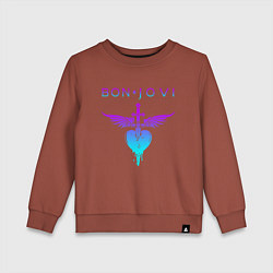 Детский свитшот BON JOVI NEON LOGO HEART