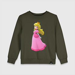 Свитшот хлопковый детский Princess Peach, цвет: хаки