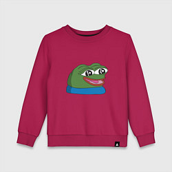 Свитшот хлопковый детский Pepe happy Пепе хеппи, цвет: маджента