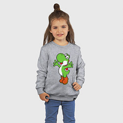 Свитшот хлопковый детский Yoshi, цвет: меланж — фото 2