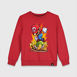 Свитшот хлопковый детский Angry Mario, цвет: красный
